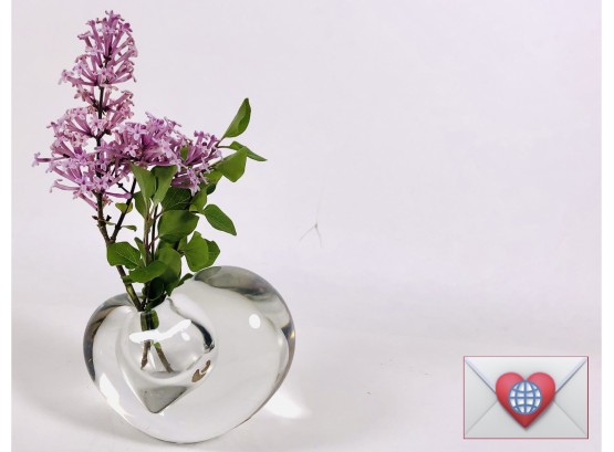 Sensuous Small Heavy Leaded Crystal Orifice Bud Vase Signed