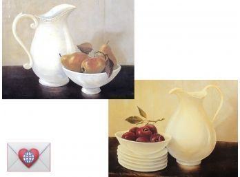 2 Small Charming Still Life Paintings {Prints} On Canvas