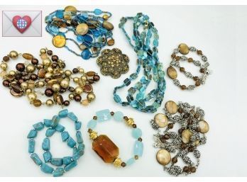 Costume Delight Lot ~ Blues & Browns ~ Beautiful Things Including A Brighton Set