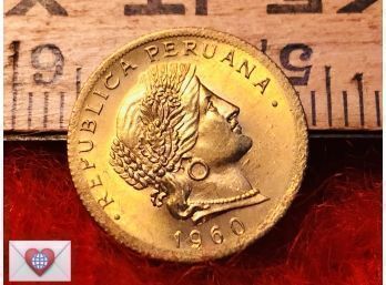Coin Collectors ~ Peru 1960 Republica Peruana 20 Centavos ~ Frick Estate Provenance {World Coin B}