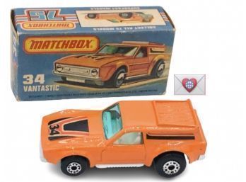 1975 MATCHBOX London #34 VANTASTIC Signal Orange Car ~ New In Box