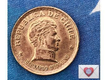 Coin Collectors ~ 1943  20 Centavos Republica De Chile ~ Frick Estate Provenance {World Coin W}