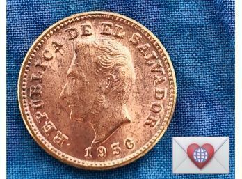 Coin Collectors ~ 1956 Republic De El Salvador 1 Centavo ~ Frick Estate Provenance {World Coin P}