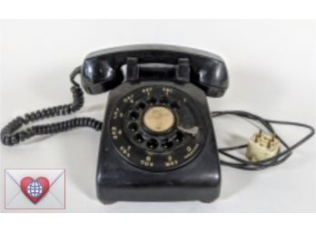 Classic Vintage Bell Company Western Electric Rotary Desk Phone With Metal Dial
