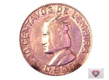 .900 Silver 1932 Honduras 20 Centavos De Lempira ~ Henry Frick Estate Provenance {World Coin AAA}