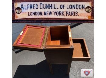 Alfred Dunhill Copper Lined Large Antique Oak Cigar Humidor London New York Paris