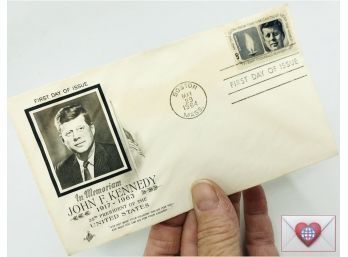 1964 In Memoriam JFK 5 Cent First Day Of Issue ~ Boston MA Stamp