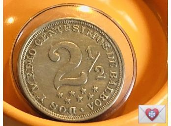 Coin Collectors 1916 Panama Dos Y Media Centavos Balboa Coin ~ Henry Frick Estate Provenance {World Coin A}