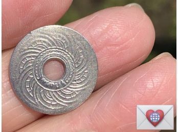 Coin Collectors ~ Thailand 10 Satang Baht Holed Swirl Coin ~ Frick Estate Provenance {World Coin A-13}