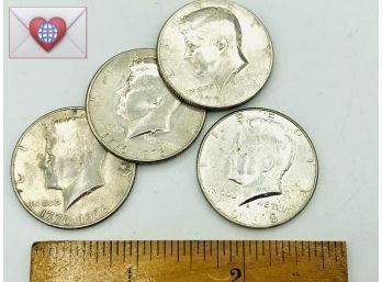 3 Bicentennial Kennedy Half Dollars And 1 From 1968