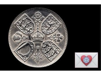 Coin Collectors ~ 1960 Elizabeth II British Exhibition 5 Shillings ~ Frick Estate Provenance {World Coin H-4}