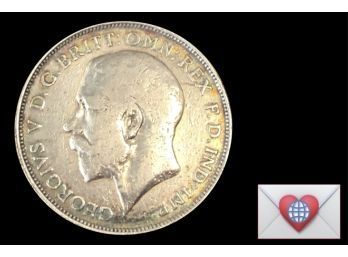 .925 Sterling Silver 1917 UK F.D.INP.IMP King George V Florin ~ Frick Estate Provenance {World Coin A-31}