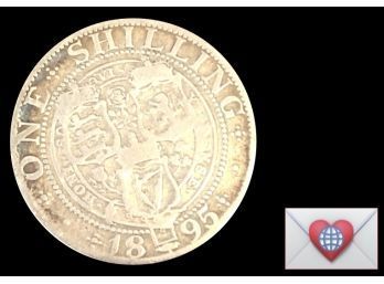 Coin Collectors .925 Sterling Silver 1895 G.B. Small Shilling ~ Frick Estate Provenance {World Coin A-28}