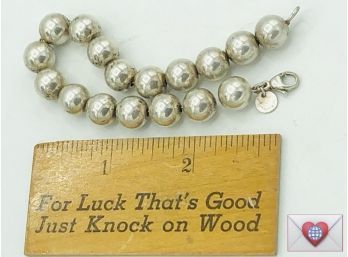 Tiffany & Co. Well Patinated Sterling Silver Bench Pearls Vintage Bracelet