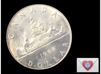 23.33g .800 Silver 1963 CANADA UK Queen Elizabeth II Voyagers ~ Frick Estate Provenance {World Coin A-24}