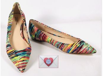 Size 7 Chic Happy Rainbow Prabal Gurung Designer Summer Flats Brand New Shoes