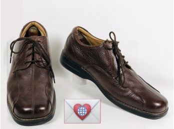 Mens Size 13 {Worn 1 Weekend At Wedding} BASS Brown Leather Lace Up Oxford Comfort Shoes