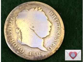 .925 Sterling Silver 1816 Great Britain Shilling George III ~ Frick Estate Provenance {World Coin H-13}