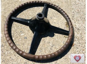 Rare Find! Antique Handmade Wood And Steel Steering Wheel {Car Truck}