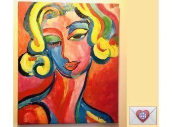 Fabs! Lady Gaga ~ Original FASI Signed Oil Painting Of Wonderful Diva On Stretched Canvas ~ 2007
