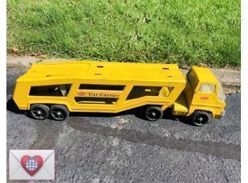 27' 1960 Tonka Yellow Metal Articulated 2 Piece Vintage Toy Car Carrier