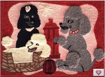 BOOK PIECE (& Book) FABS! Kitsch Vintage Poodle Yarn Art With Mendelsohn Provenance ~ Large Framed
