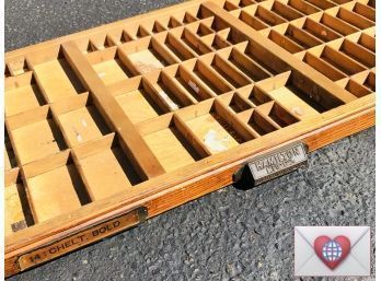 Repurposed Antique Letterpress Drawer Curio Shelf Ready For Hanging