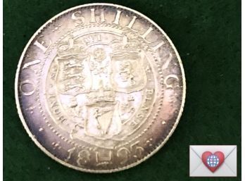 Coin Collectors ~ .925 Sterling Silver 1 Shilling 1893 Victoria ~ Frick Estate Provenance {World Coin H-16}