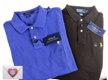2 New POLO Ralph Lauren Men's Classic-Fit Soft Cotton Shirts Size L