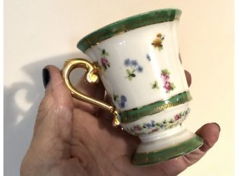 Beautiful Gilded Floral SAXE Antique Porcelain Teacup