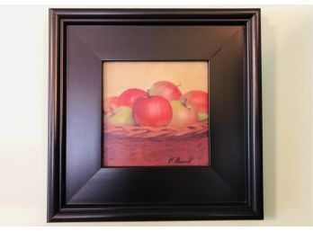 Lovely Petit Signed Original Apples Still Life Painting