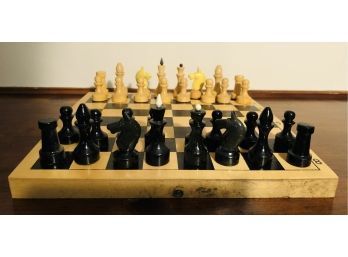 Wooden Travel Chess Set In Case ~ Board