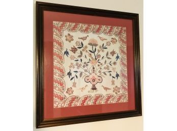 Framed Image Of Hand Stitched Embroidery Needlework From 1881