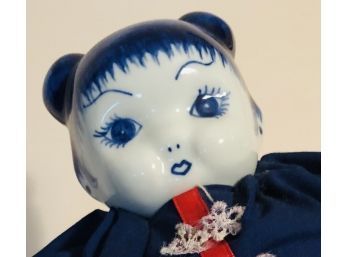 Japanese Doll In Traditional Kimono ~ Porcelain Face Hands Feet
