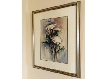 Queen Annes Lace ~ Beautifully Silver Framed And Matted Under Glass Painting