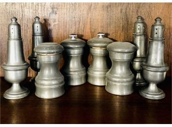 Pewter ~ Lot Of 8 Salt And Peppers