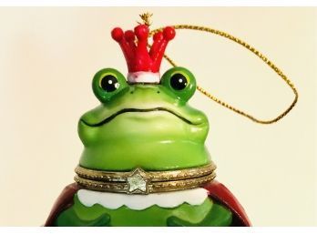 Christmas King Frog Secret Porcelain Proposal Box Tree Ornament