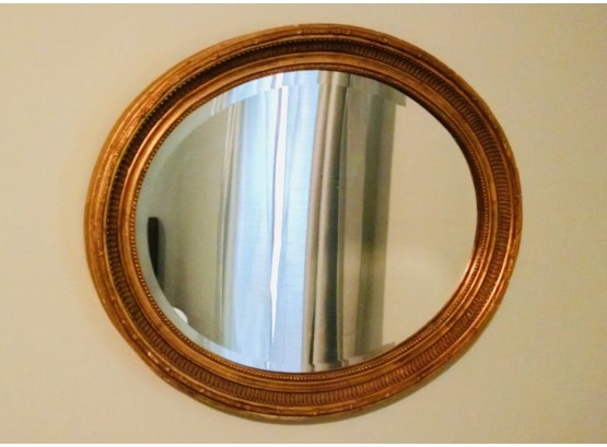 Stately Ornate Heavy Bevelled Oval Wall Mirror 24x19