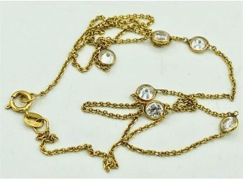 Sparkly CZs By The Yard 14K Gold Necklace  ~ 17.5'