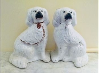 Pair Of Ceramic Dogs - Staffordshire - 12'