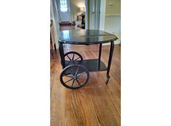 Antique Tea Cart With Folding Sides - Mahogany