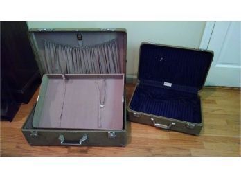 Pair Of Vintage Luggage Pieces By Wheary