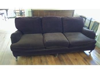 Vintage Velvet Sofa On Casters