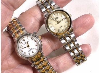 2 Duotone Womens Watches ~ Citizen And Anne Klein ~ Silver And Gold