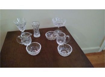 Lot Of Glass Waterford Serving Pieces