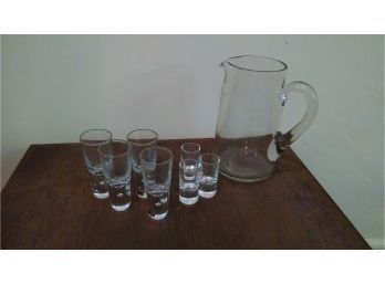 Martini & Shot Glass Set W/pitcher