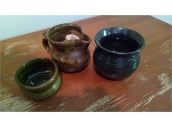 Trio Of Pottery Pieces