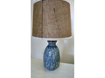 Table Lamp W/burlap Shade - 21'H