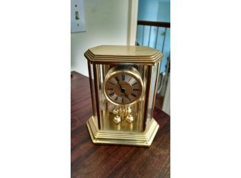 Table Top Battery Operated Brass Clock - 6'H