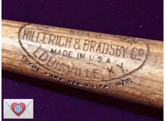 RARE! Roger Hornsby 1940s Louisville Slugger Wooden Baseball Bat 34' Hillerich & Bradsby St. Louis Cardinals